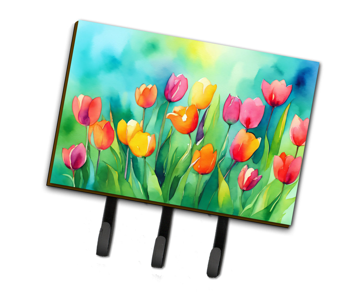 Buy this Tulips in Watercolor Leash or Key Holder