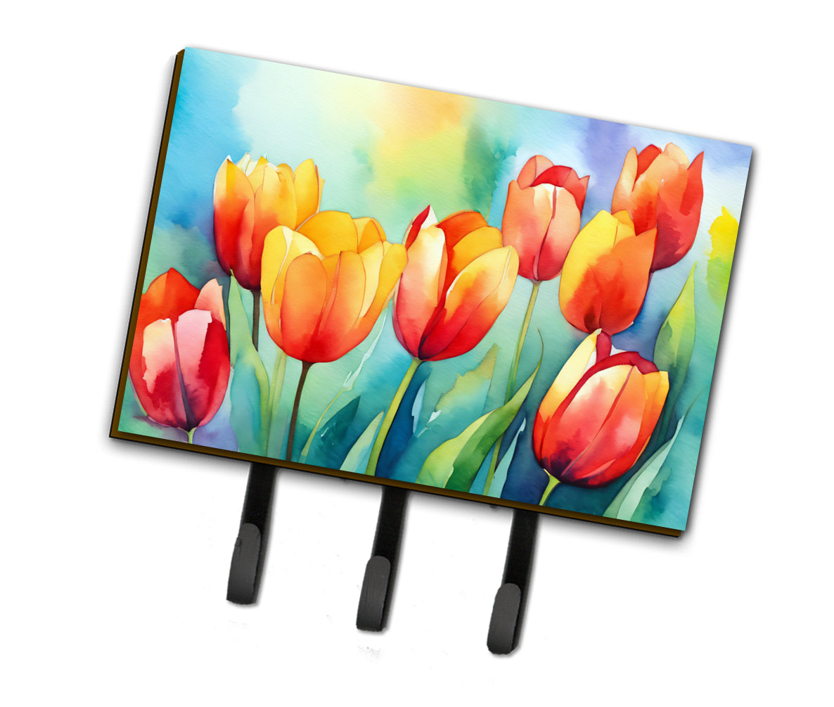 Buy this Tulips in Watercolor Leash or Key Holder