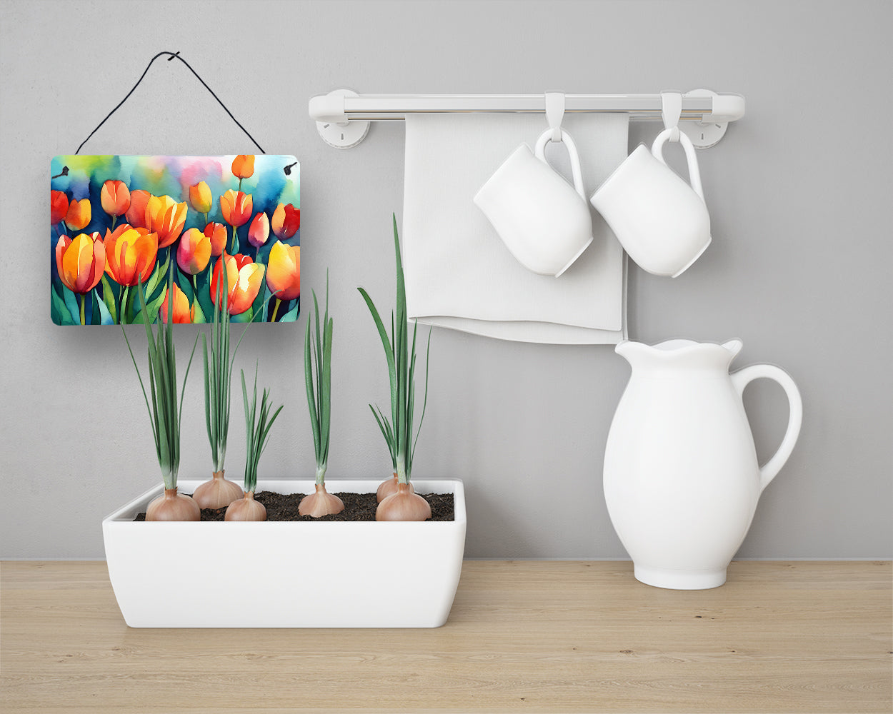 Tulips in Watercolor Wall or Door Hanging Prints