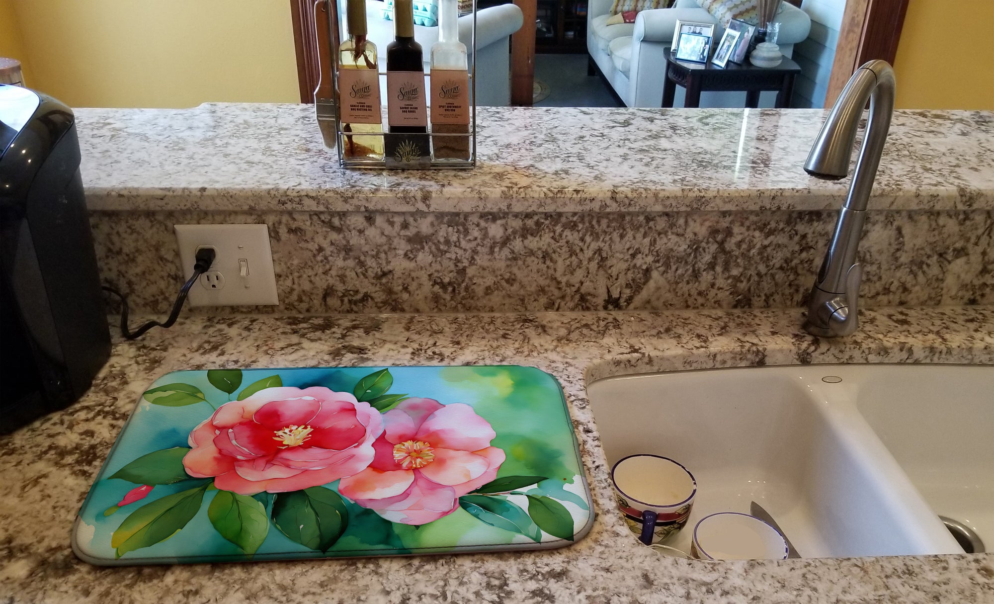 Buy this Alabama Camellia in Watercolor Dish Drying Mat