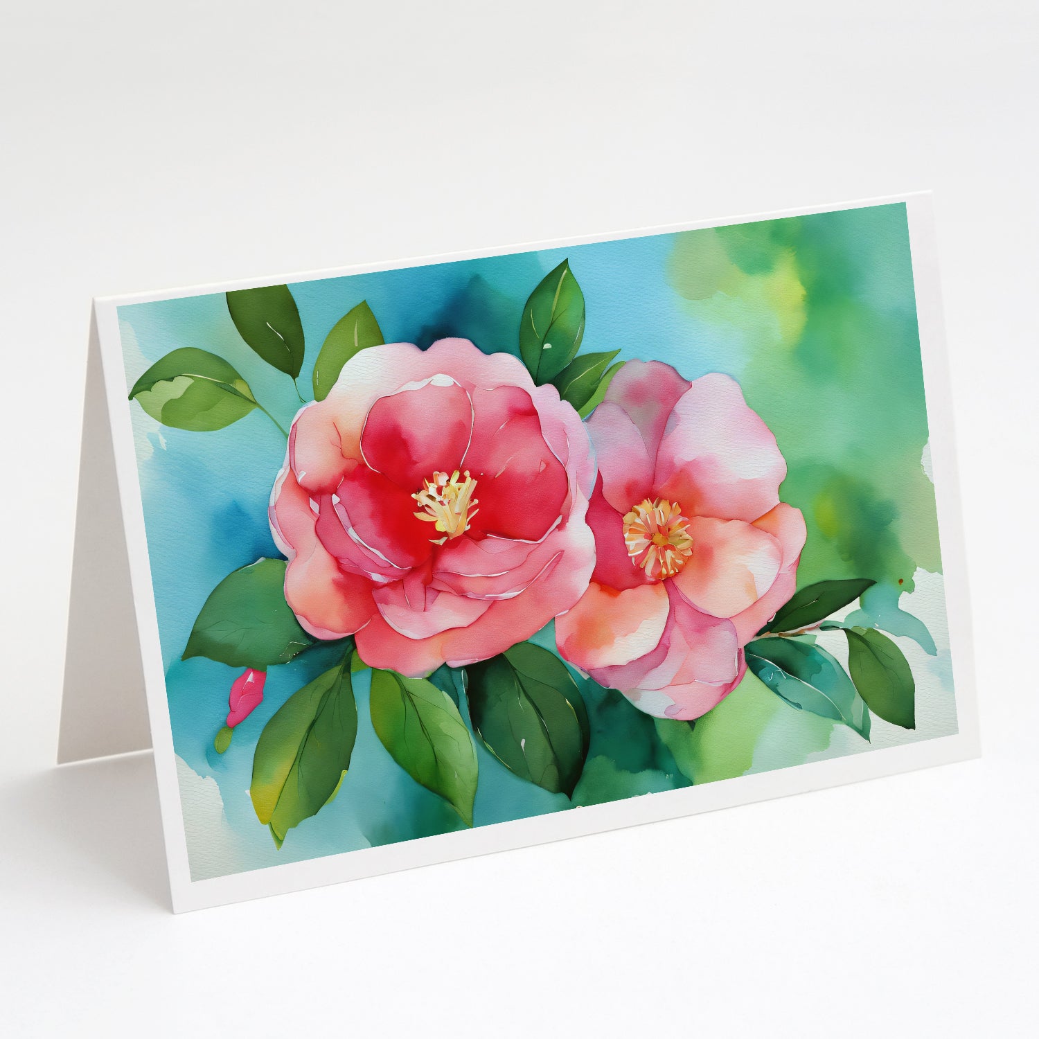 Buy this Alabama Camellia in Watercolor Greeting Cards and Envelopes Pack of 8