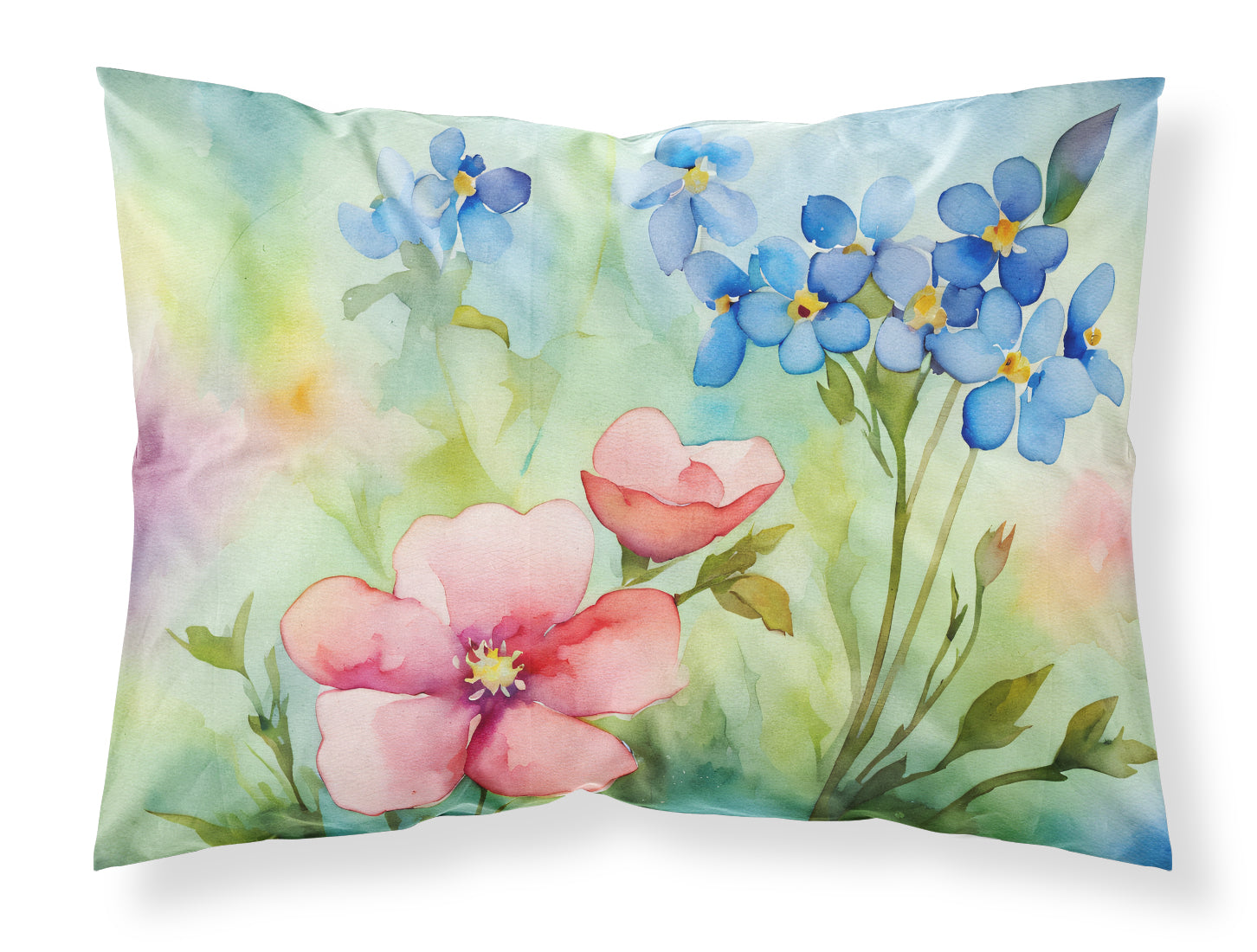 Buy this Alaska Forget-me-nots in Watercolor Fabric Standard Pillowcase