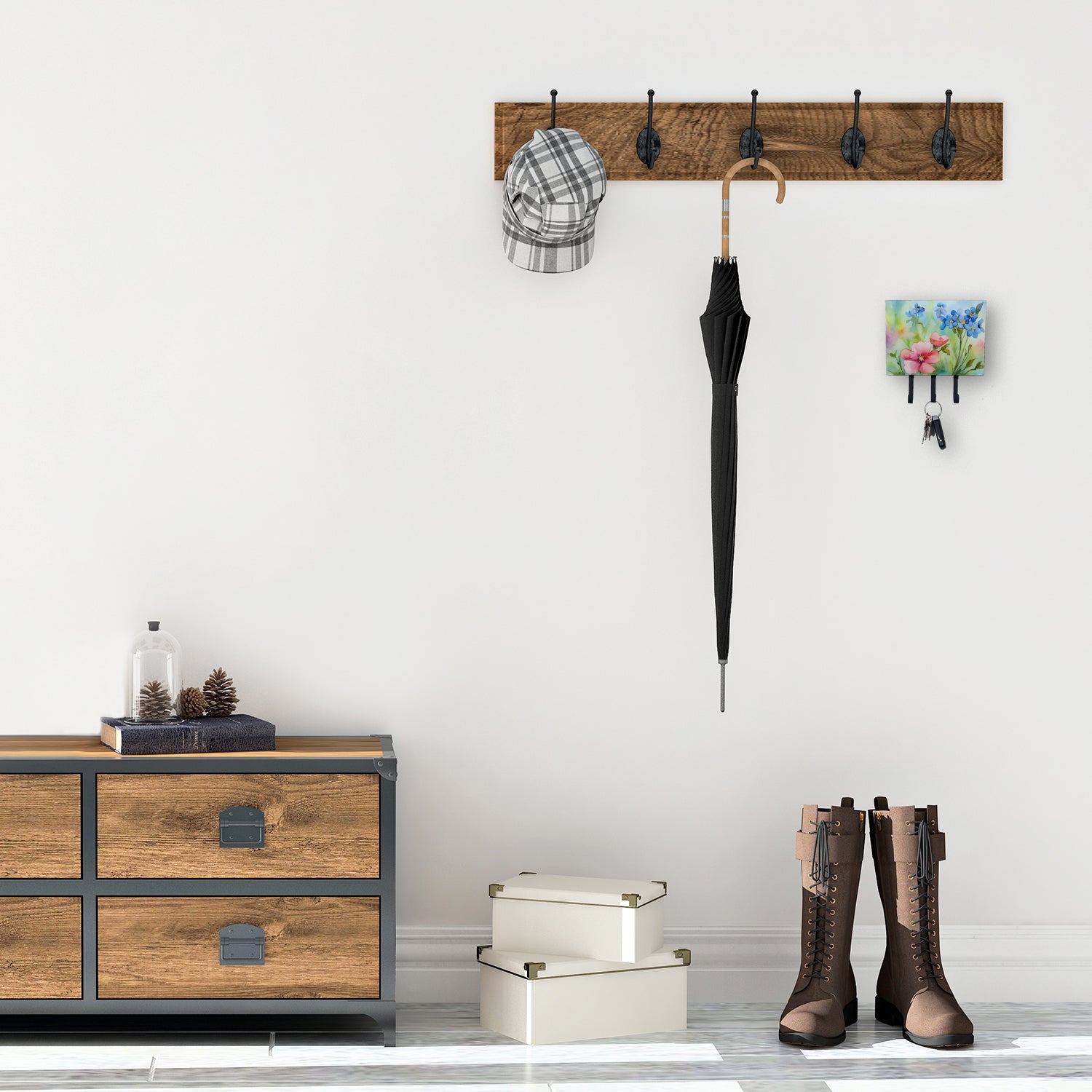 Caroline's Treasures Alaska Forget-me-nots in Watercolor Leash or Key Holder