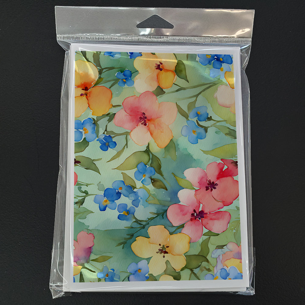 Alaska Forget-me-nots in Watercolor Greeting Cards and Envelopes Pack of 8
