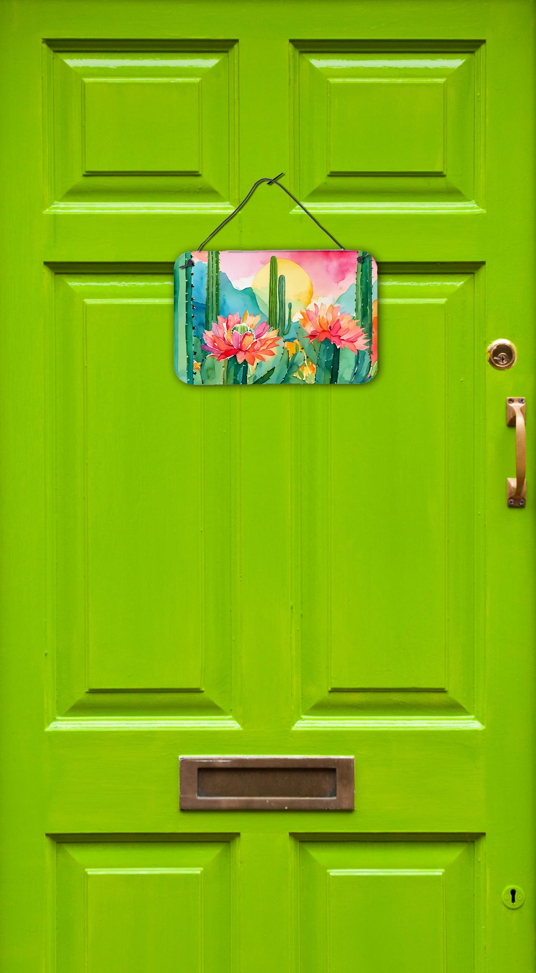 Buy this Arizona Saguaro Cactus Blossom in Watercolor Wall or Door Hanging Prints