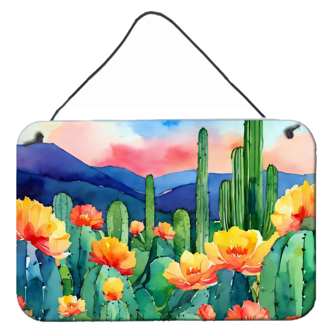 Buy this Arizona Saguaro Cactus Blossom in Watercolor Wall or Door Hanging Prints