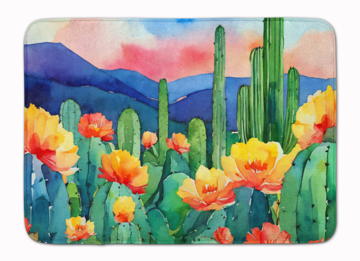 Buy this Arizona Saguaro Cactus Blossom in Watercolor Memory Foam Kitchen Mat