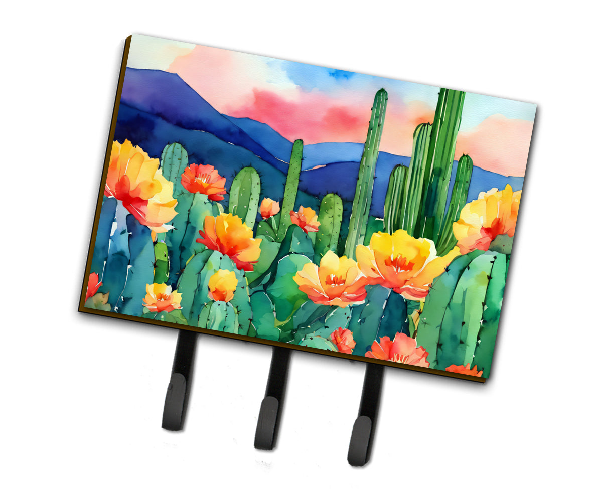 Buy this Arizona Saguaro Cactus Blossom in Watercolor Leash or Key Holder