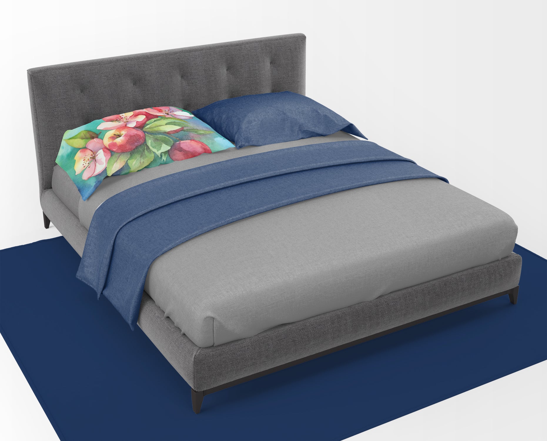 Arkansas Apple Blossom in Watercolor Fabric Standard Pillowcase