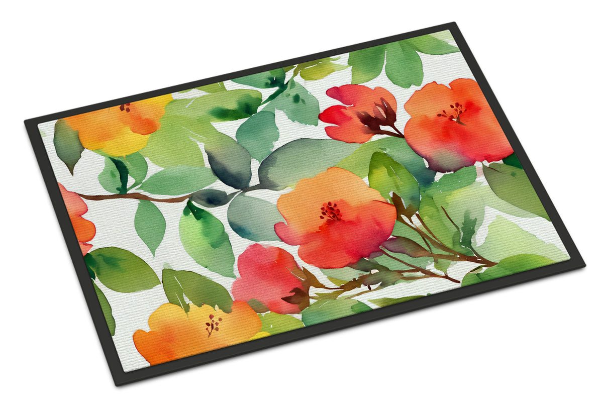 Buy this Connecticut Mountain Laurels in Watercolor Doormat 18x27