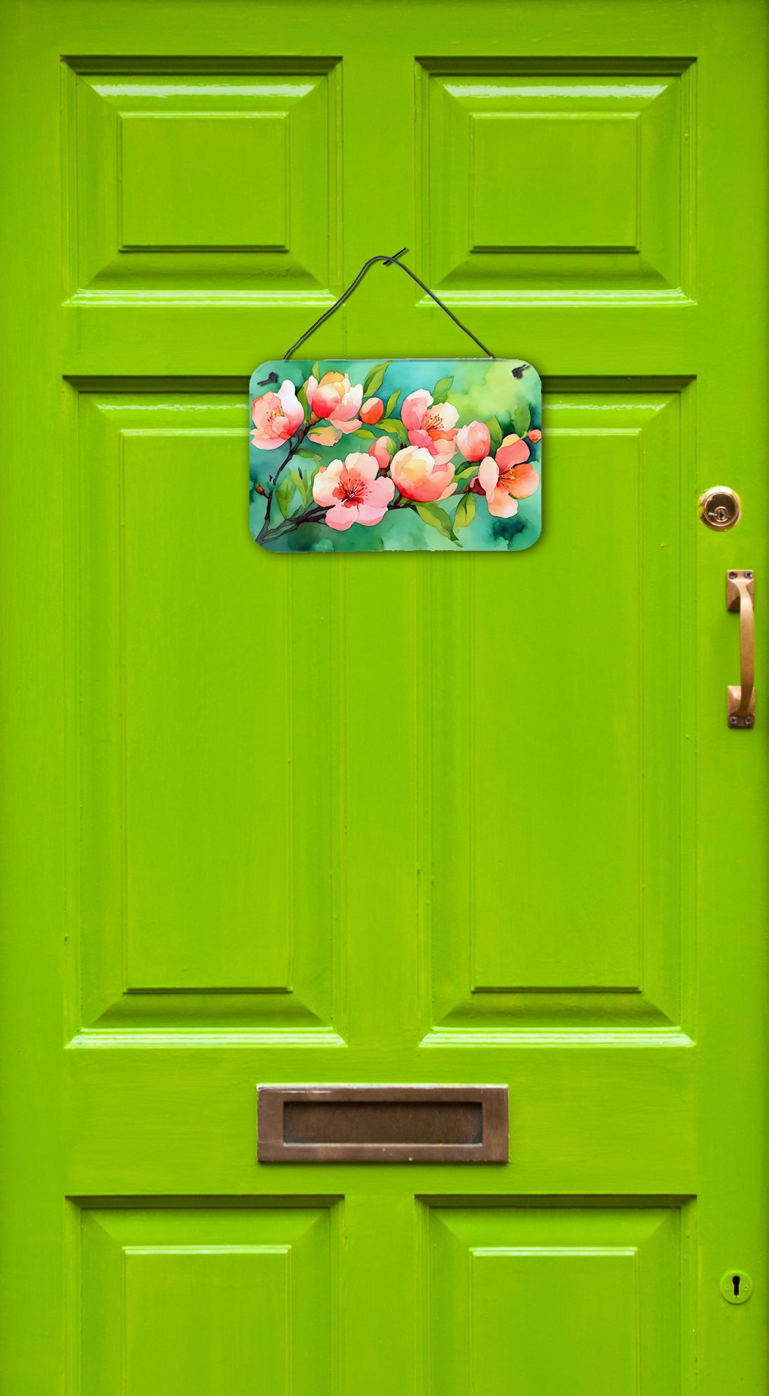 Delaware Peach Blossom in Watercolor Wall or Door Hanging Prints