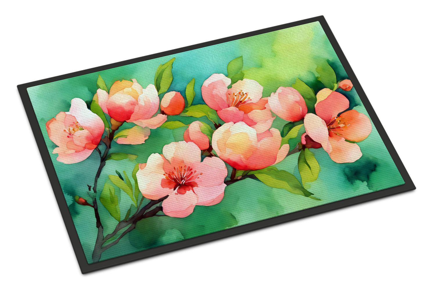 Buy this Delaware Peach Blossom in Watercolor Doormat 18x27