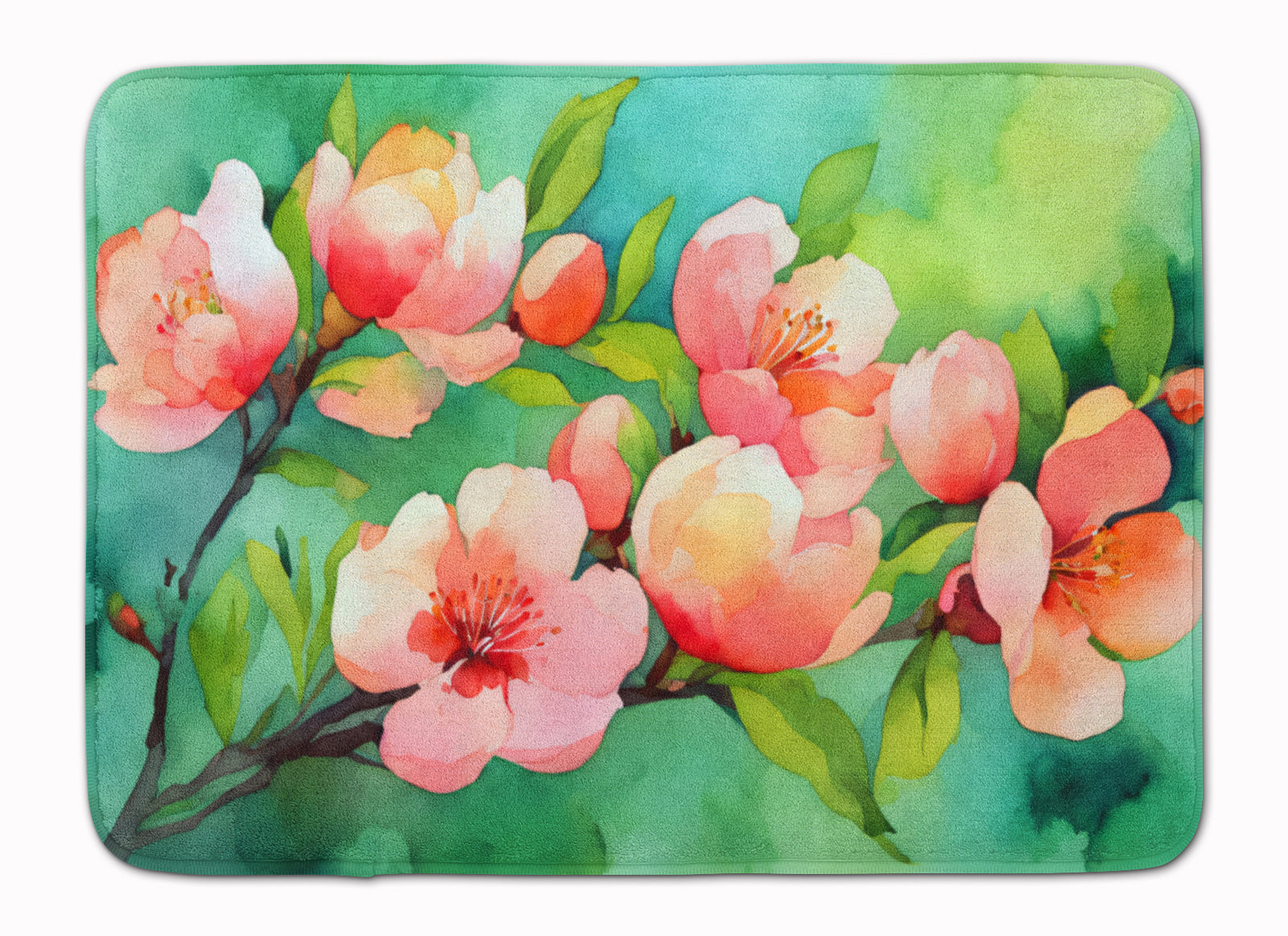 Buy this Delaware Peach Blossom in Watercolor Memory Foam Kitchen Mat
