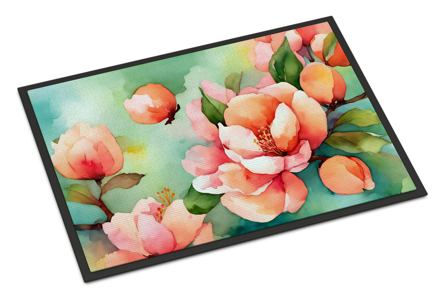Buy this Delaware Peach Blossom in Watercolor Indoor or Outdoor Mat 24x36