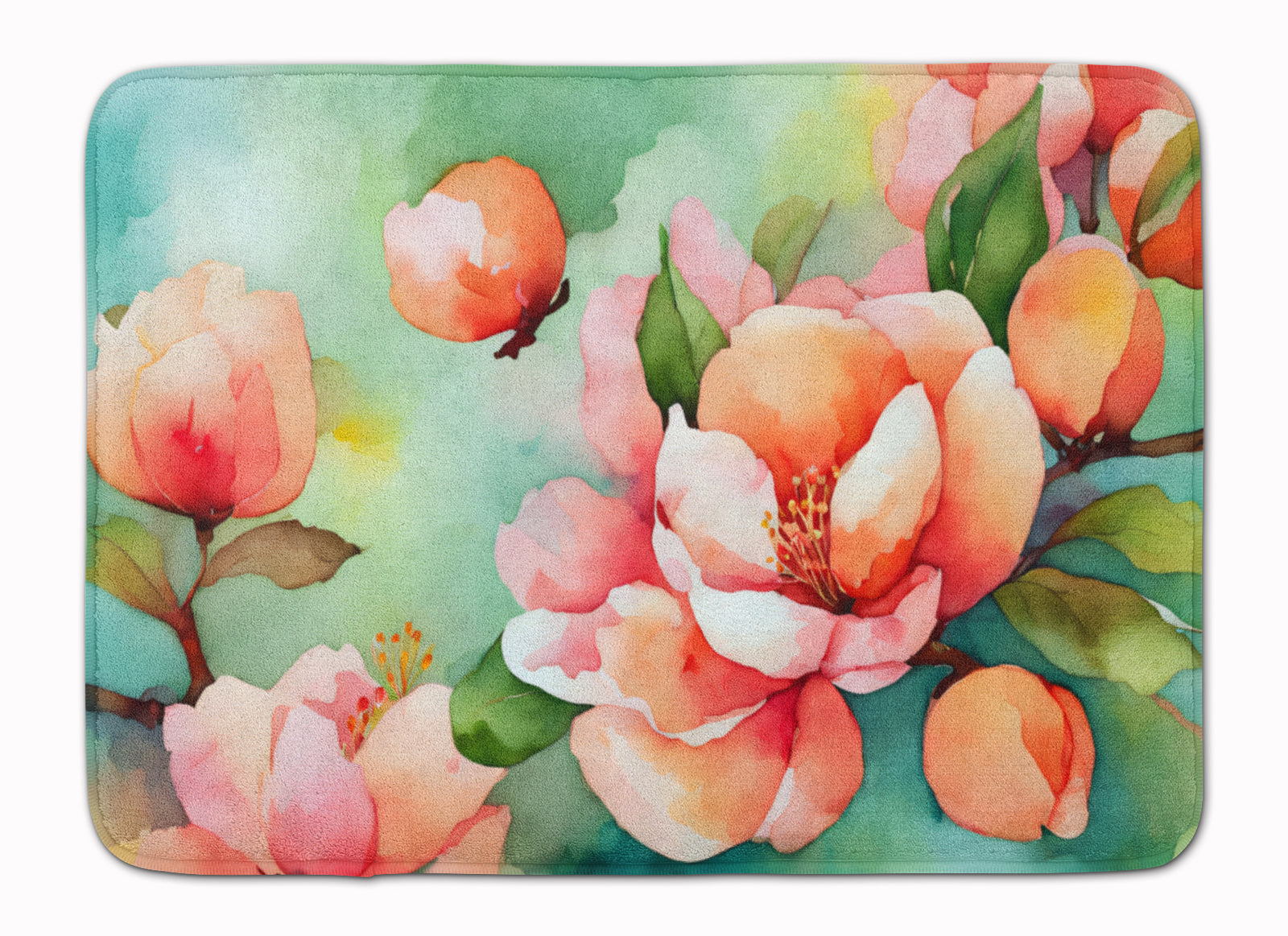 Buy this Delaware Peach Blossom in Watercolor Memory Foam Kitchen Mat