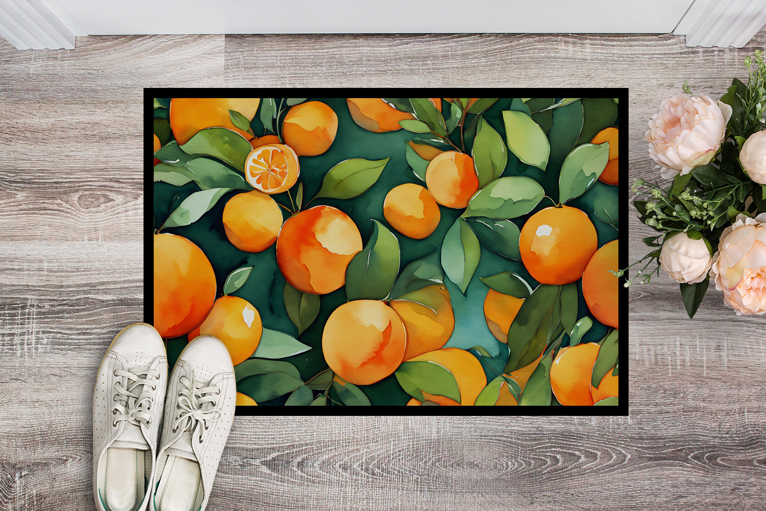 Buy this Florida Orange Blossom in Watercolor Indoor or Outdoor Mat 24x36