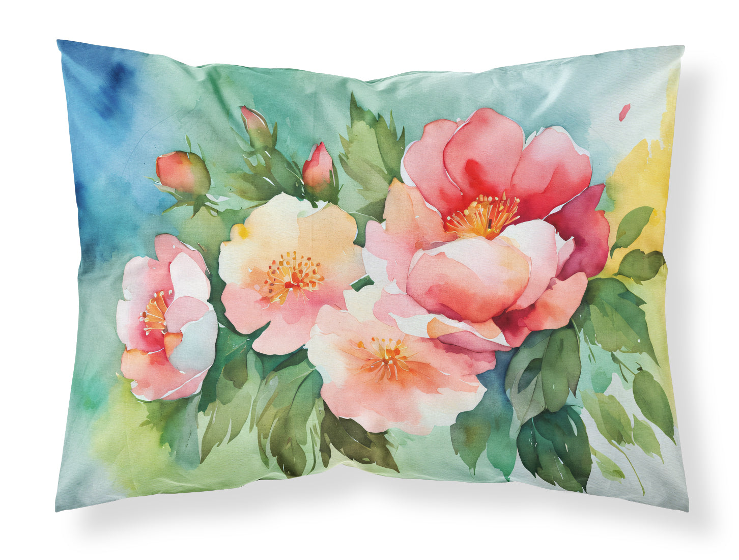 Buy this Georgia Cherokee Rose in Watercolor Fabric Standard Pillowcase