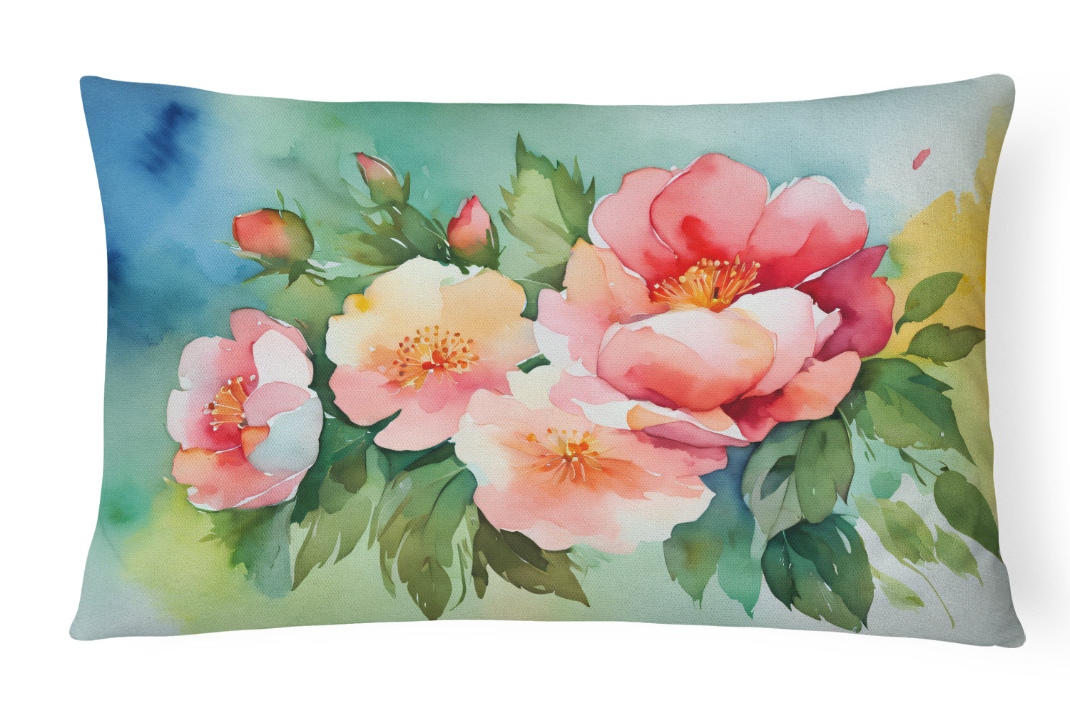 Buy this Georgia Cherokee Rose in Watercolor Fabric Decorative Pillow