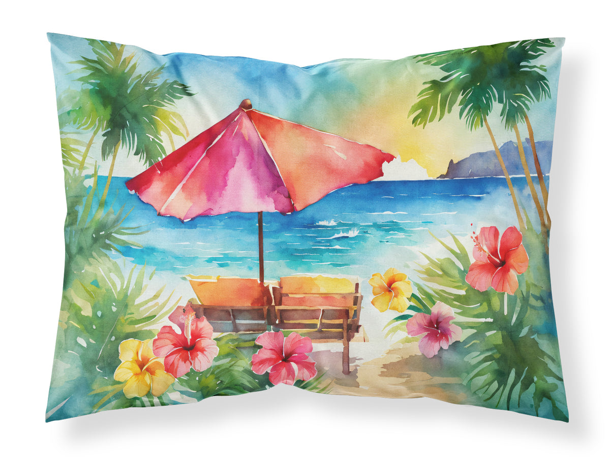 Buy this Hawaii Hawaiian Hibiscus in Watercolor Fabric Standard Pillowcase