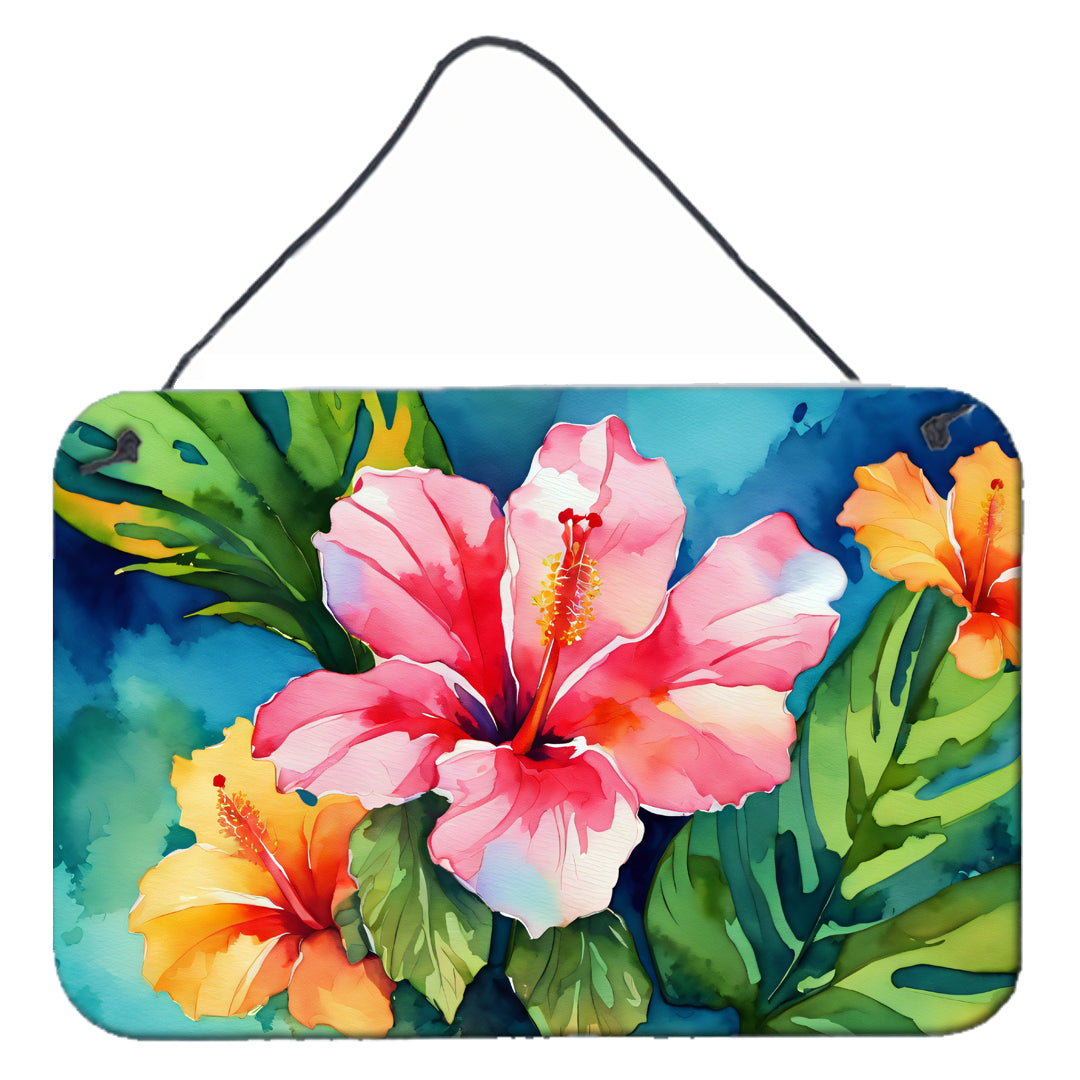 Buy this Hawaii Hawaiian Hibiscus in Watercolor Wall or Door Hanging Prints
