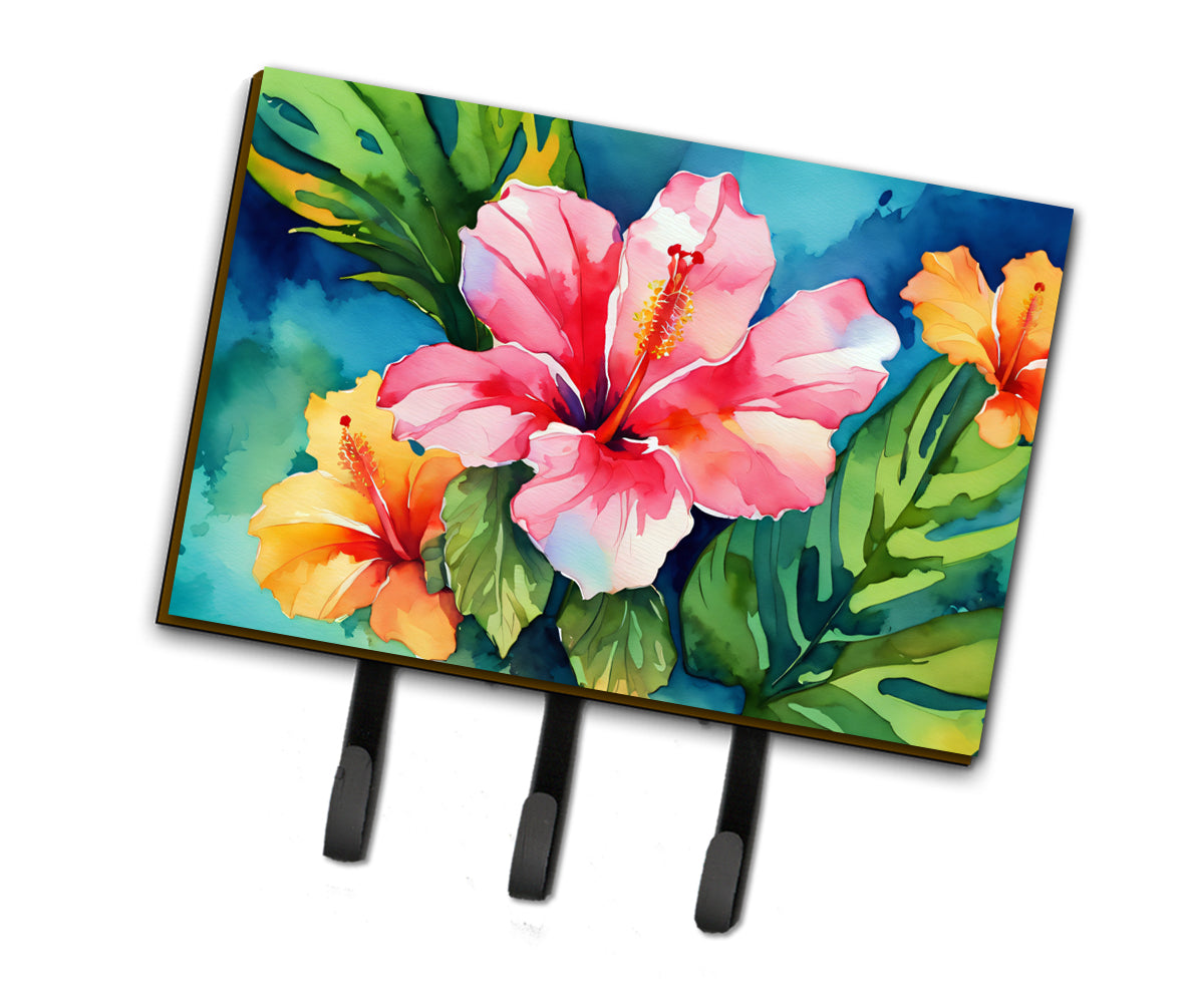 Buy this Hawaii Hawaiian Hibiscus in Watercolor Leash or Key Holder