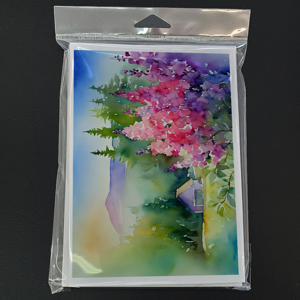 Idaho Syringa in Watercolor Greeting Cards and Envelopes Pack of 8