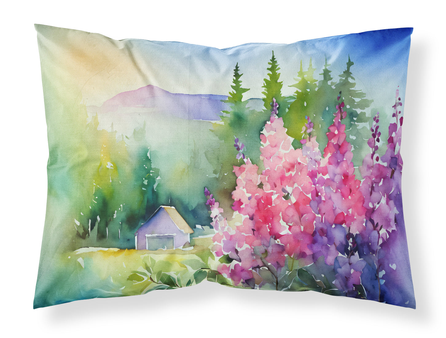 Buy this Idaho Syringa in Watercolor Fabric Standard Pillowcase