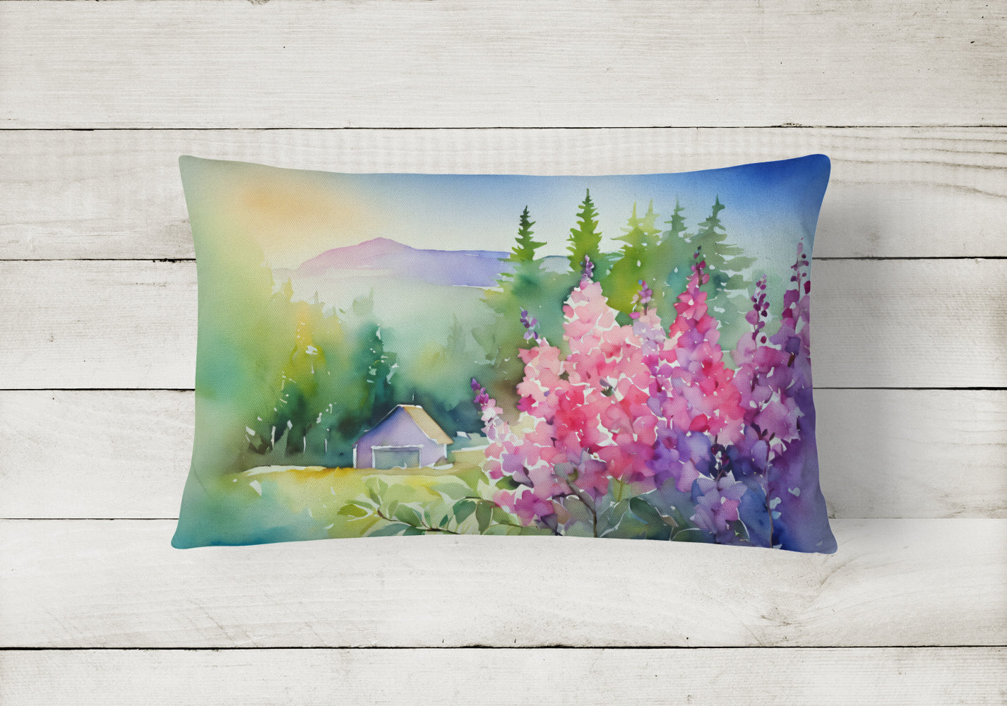 Caroline's Treasures Idaho Syringa in Watercolor Fabric Decorative Pillow
