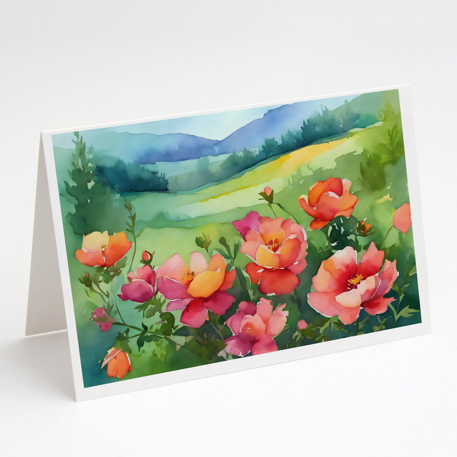 Buy this Iowa Wild Prairie Roses in Watercolor Greeting Cards and Envelopes Pack of 8