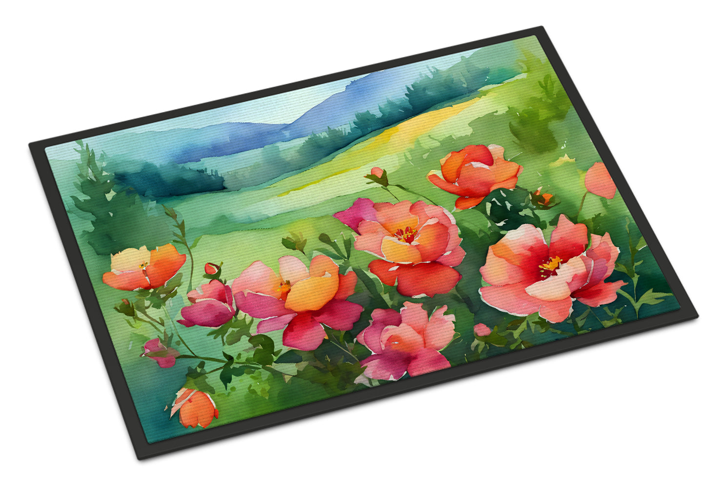 Buy this Iowa Wild Prairie Roses in Watercolor Indoor or Outdoor Mat 24x36