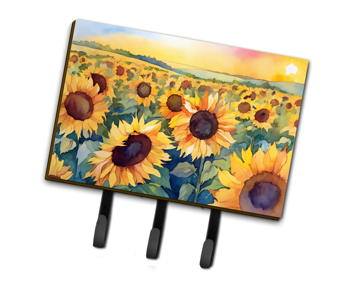 Buy this Kansas Sunflowers in Watercolor Leash or Key Holder