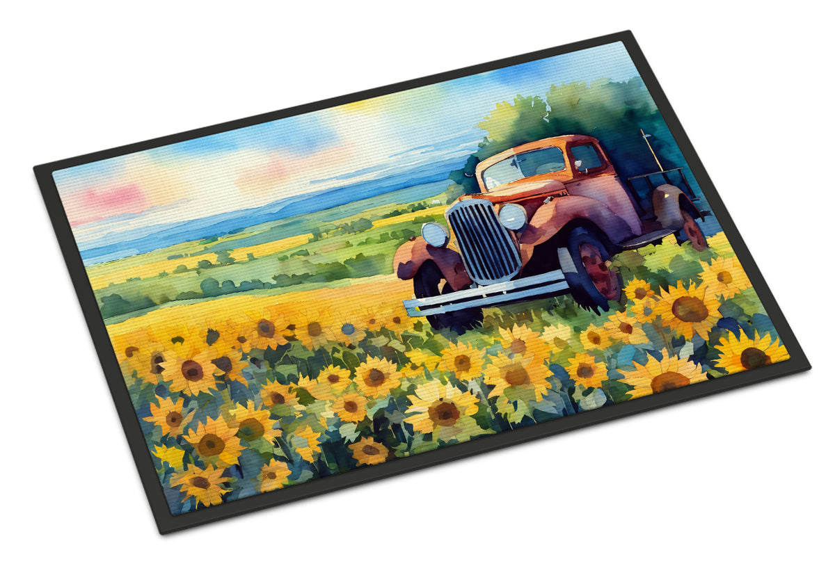 Buy this Kansas Sunflowers in Watercolor Indoor or Outdoor Mat 24x36