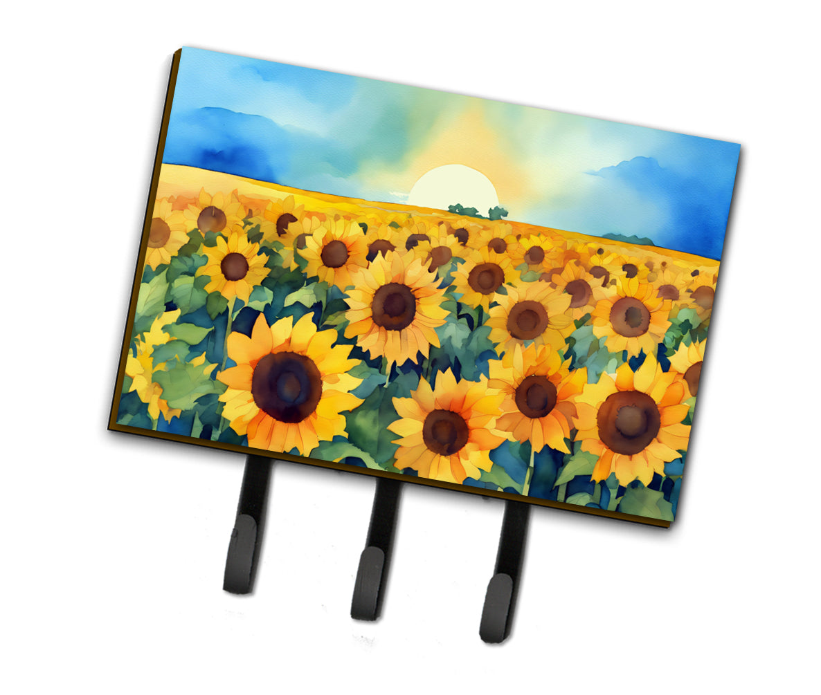 Buy this Kansas Sunflowers in Watercolor Leash or Key Holder