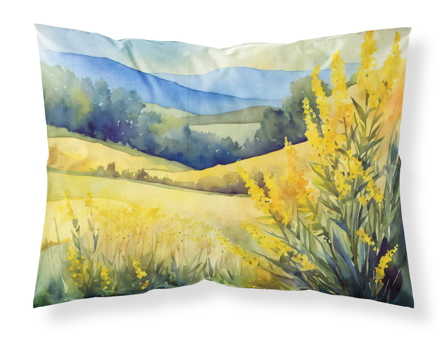 Buy this Kentucky Goldenrod in Watercolor Fabric Standard Pillowcase