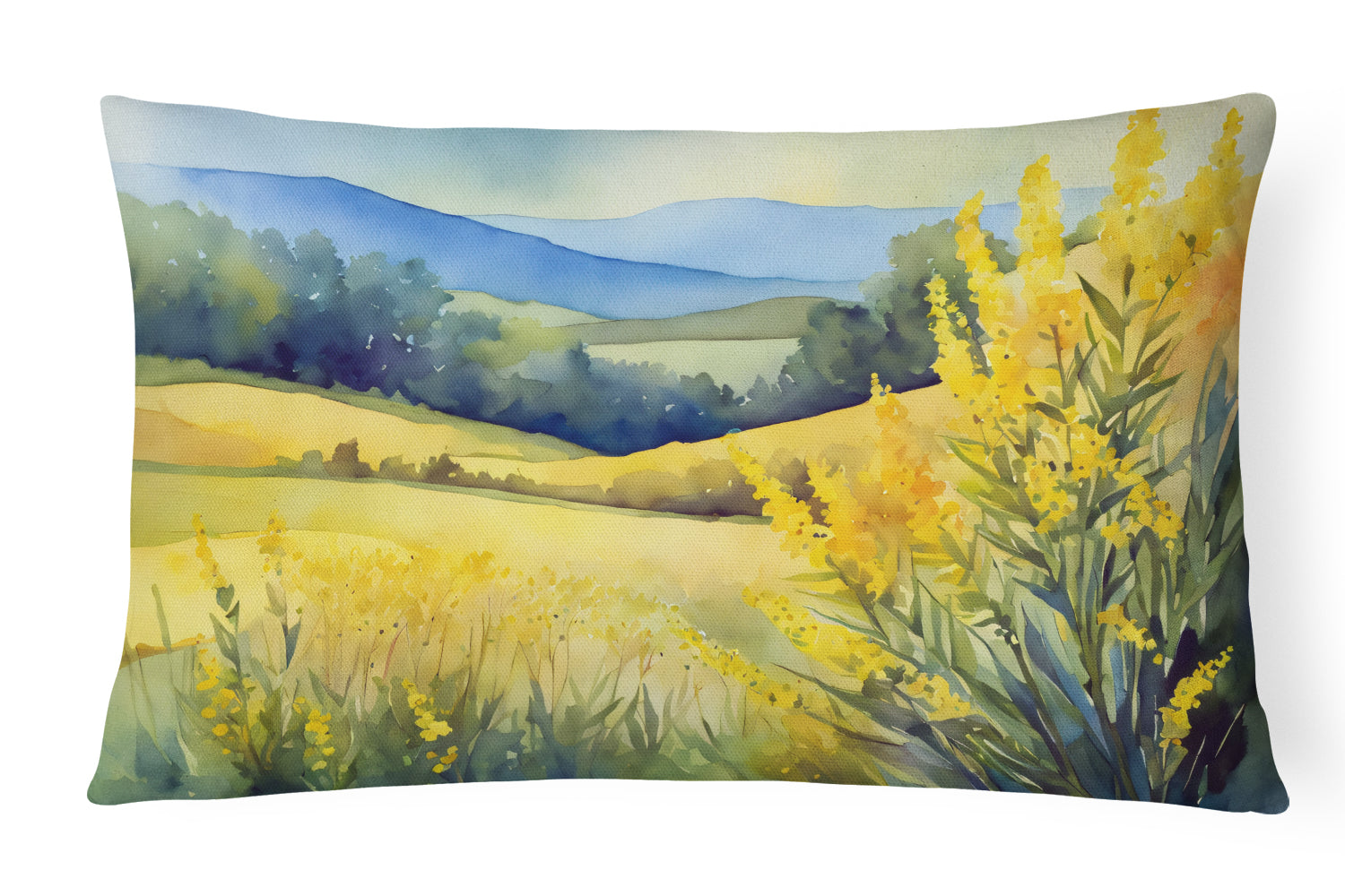 Buy this Kentucky Goldenrod in Watercolor Fabric Decorative Pillow