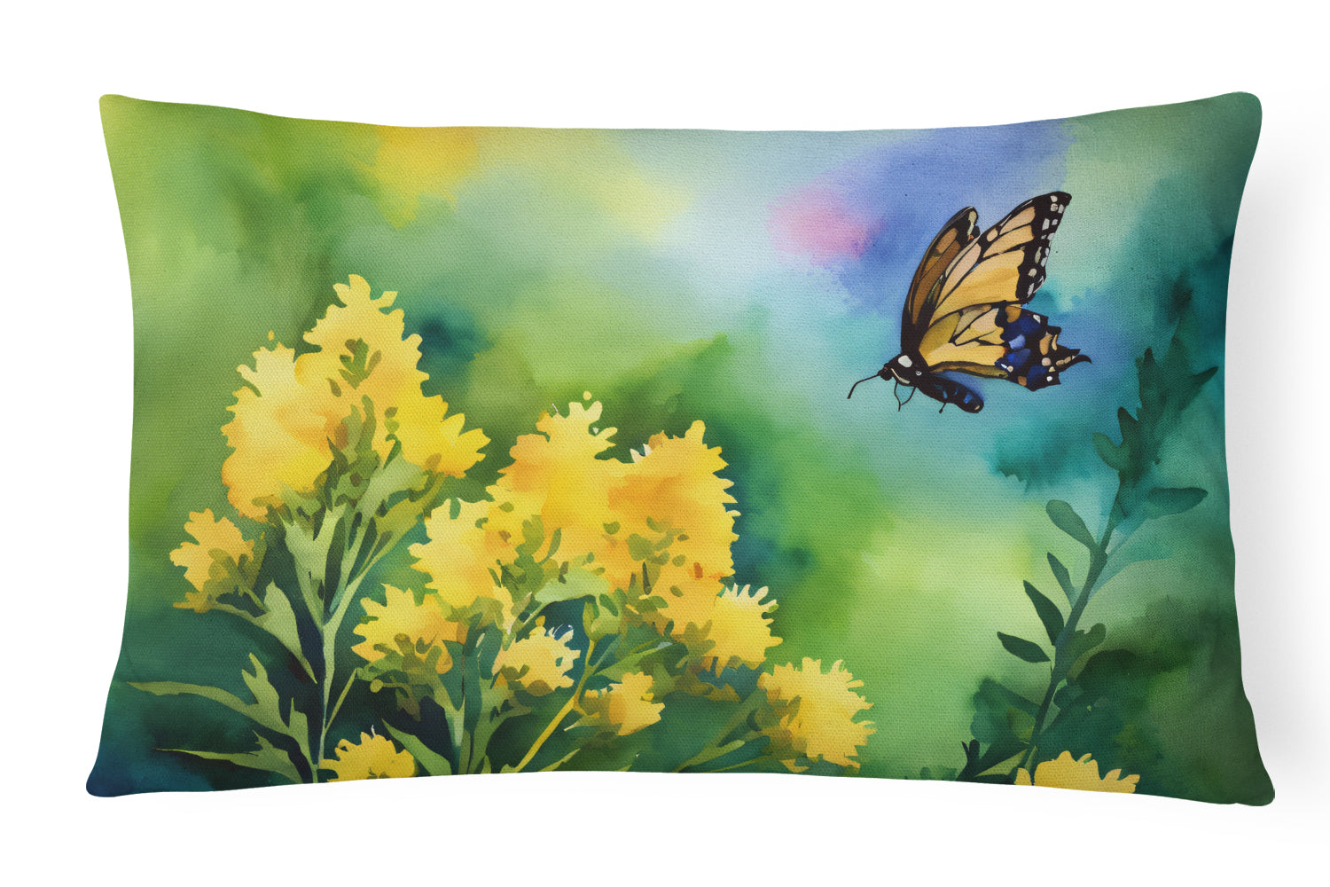 Buy this Kentucky Goldenrod in Watercolor Fabric Decorative Pillow