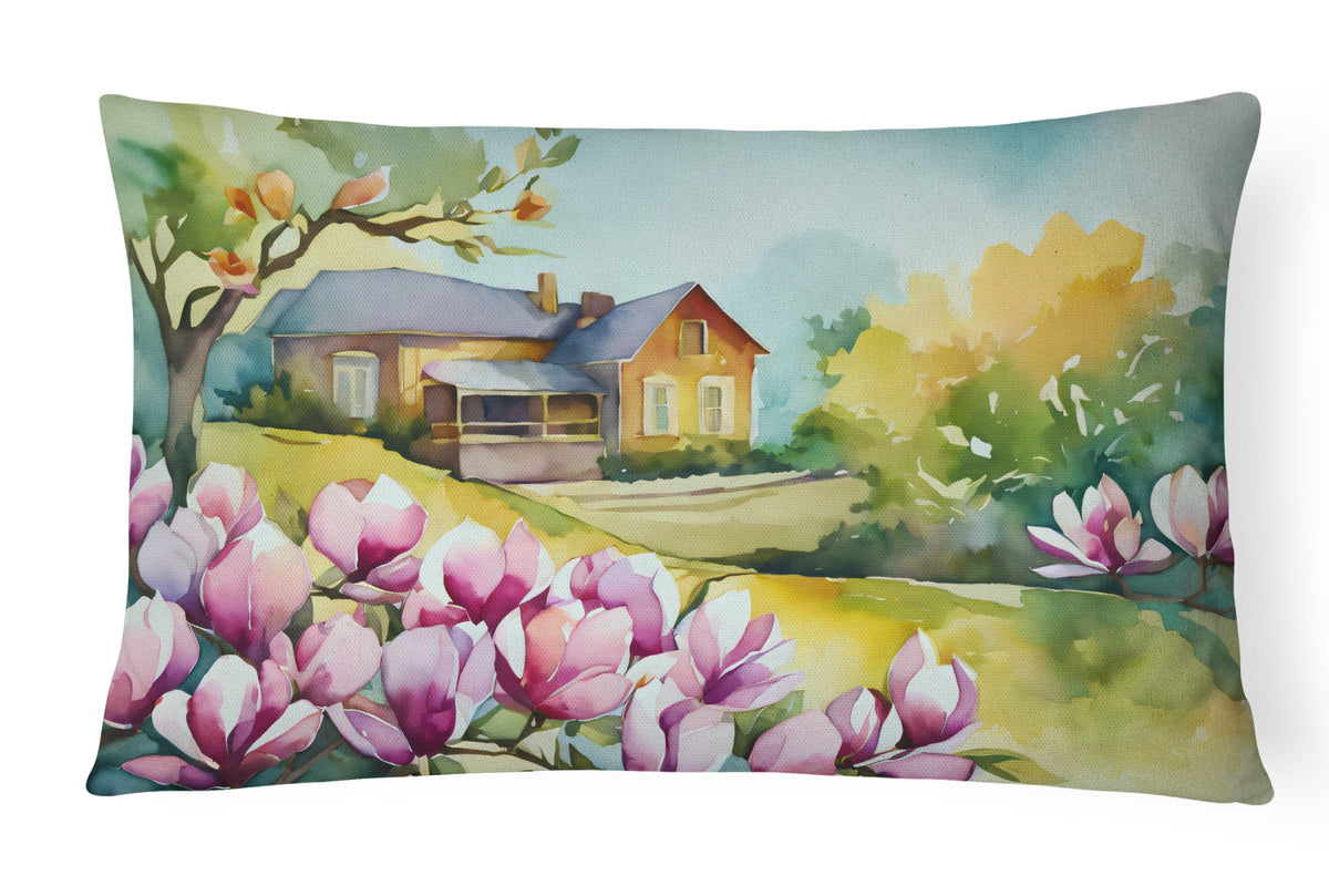 Buy this Louisiana Magnolias in Watercolor Fabric Decorative Pillow