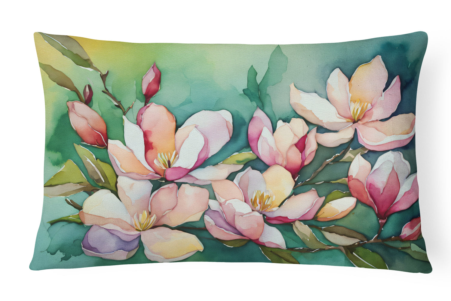 Caroline's Treasures Louisiana Magnolias in Watercolor Fabric Decorative Pillow
