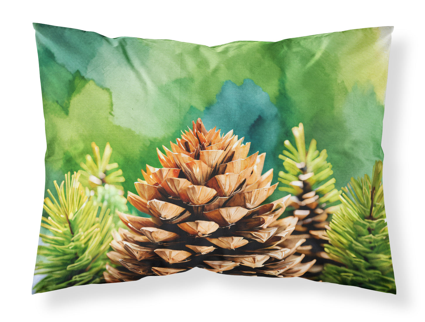 Buy this Maine White Pine Cone and Tassels in Watercolor Fabric Standard Pillowcase