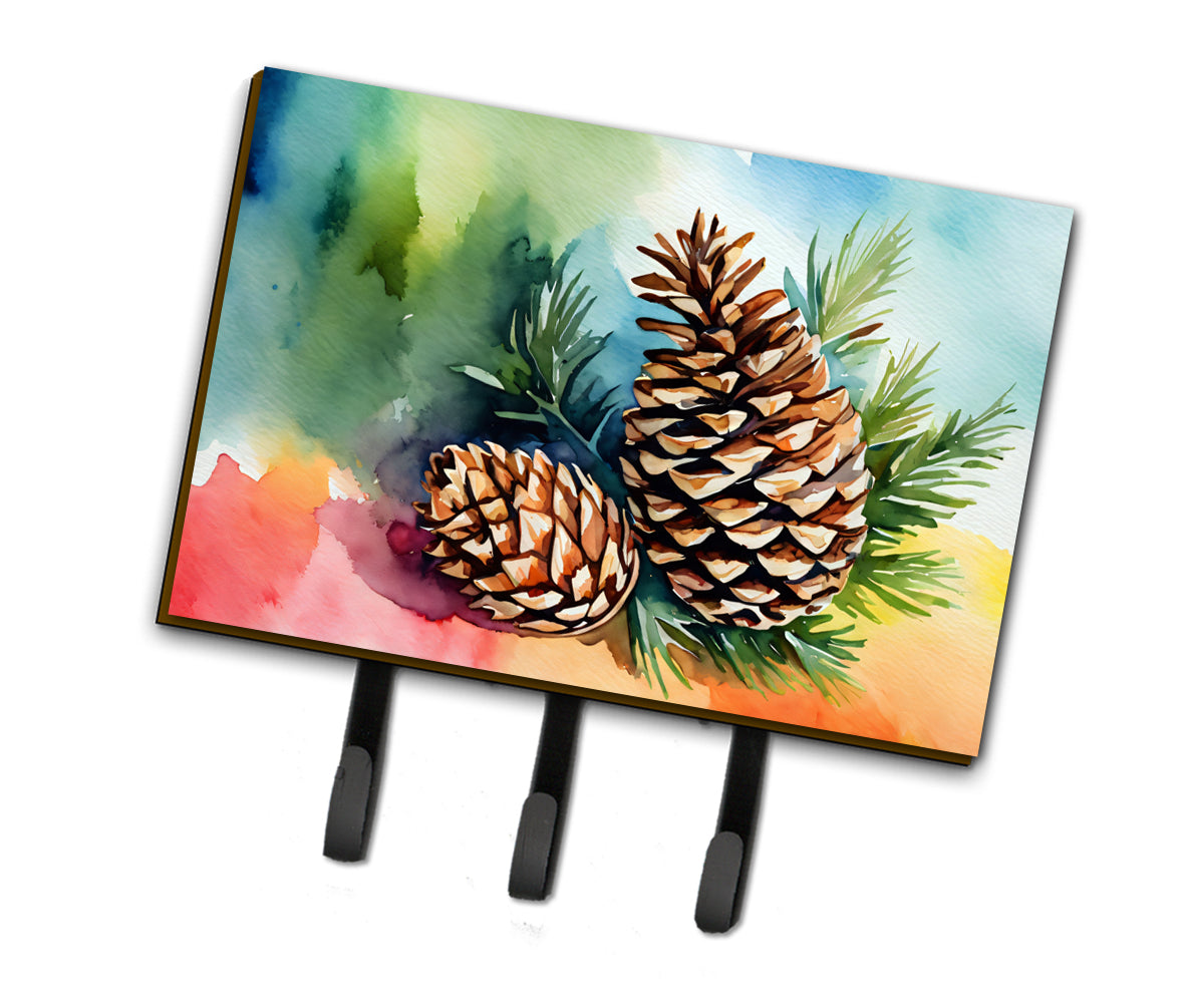 Buy this Maine White Pine Cone and Tassels in Watercolor Leash or Key Holder