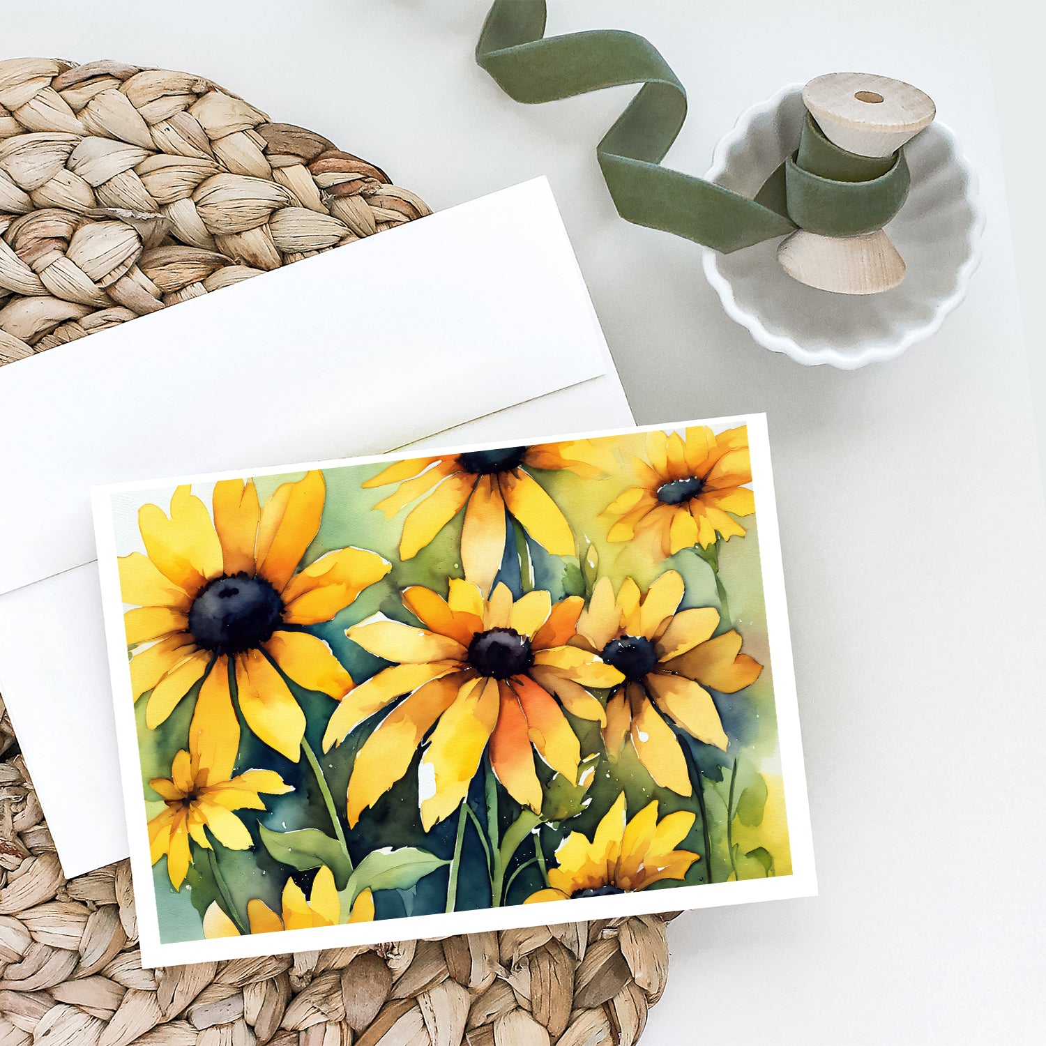 Buy this Maryland Black-Eyed Susans in Watercolor Greeting Cards and Envelopes Pack of 8