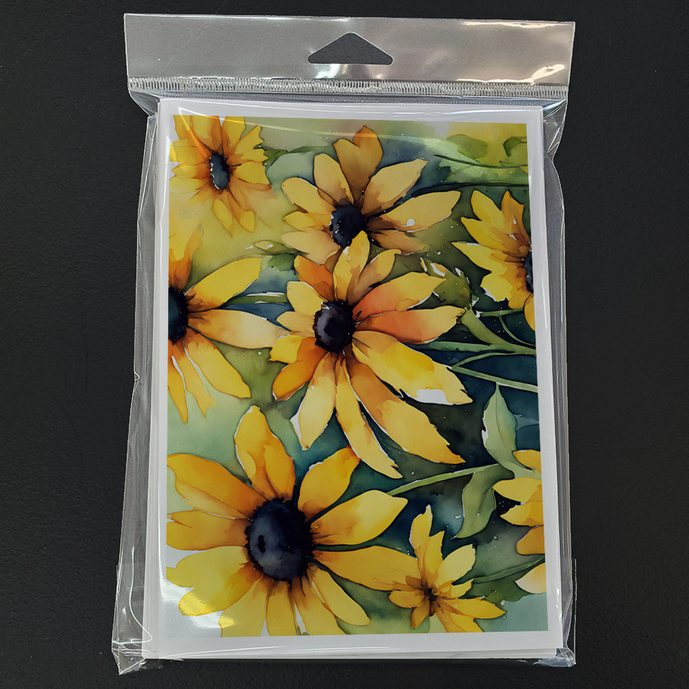 Maryland Black-Eyed Susans in Watercolor Greeting Cards and Envelopes Pack of 8