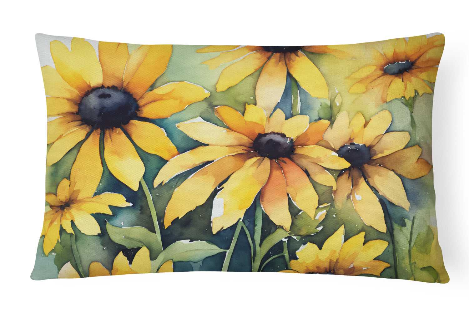 Caroline's Treasures Maryland Black-Eyed Susans in Watercolor Fabric Decorative Pillow