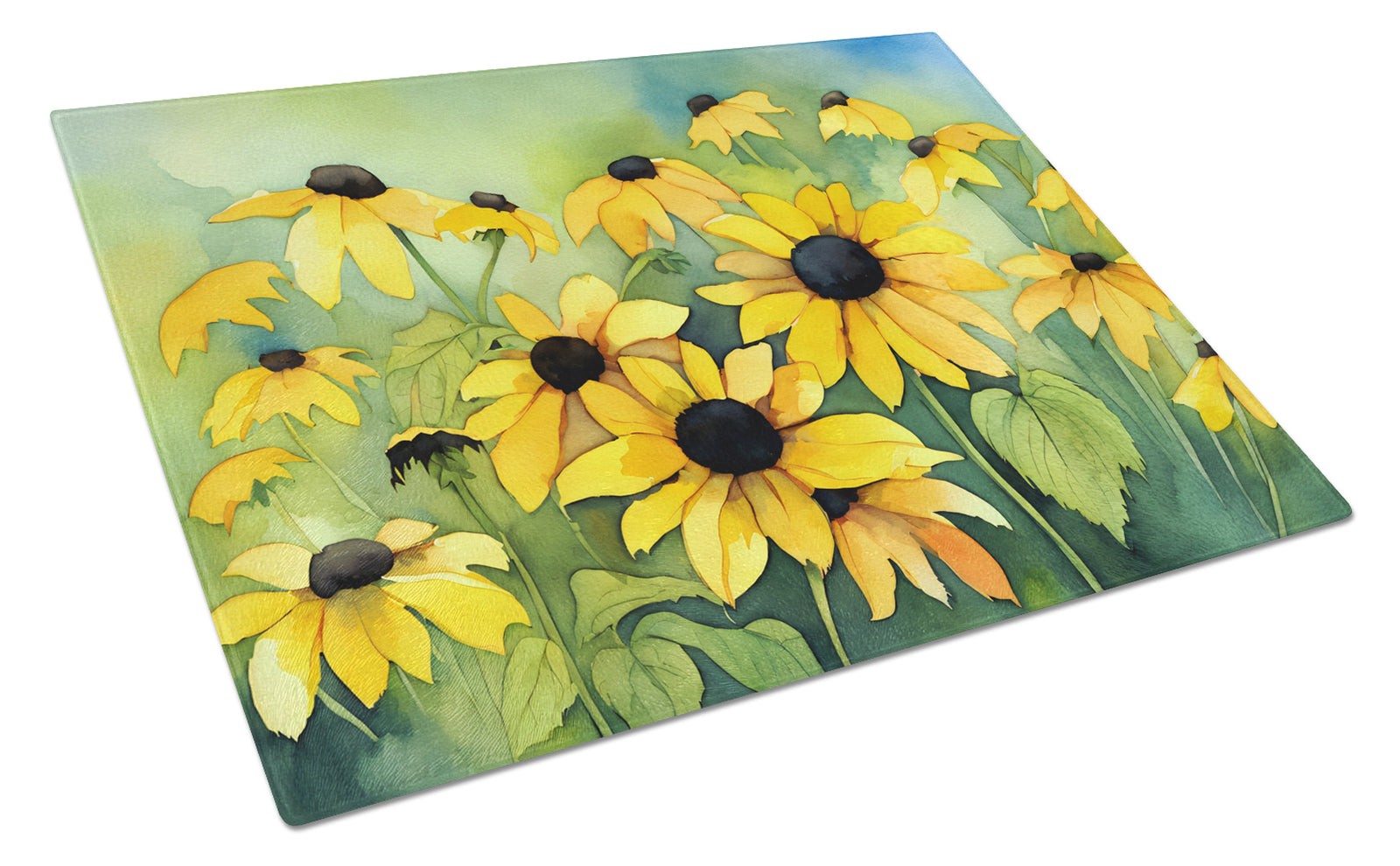 Buy this Maryland Black-Eyed Susans in Watercolor Glass Cutting Board Large