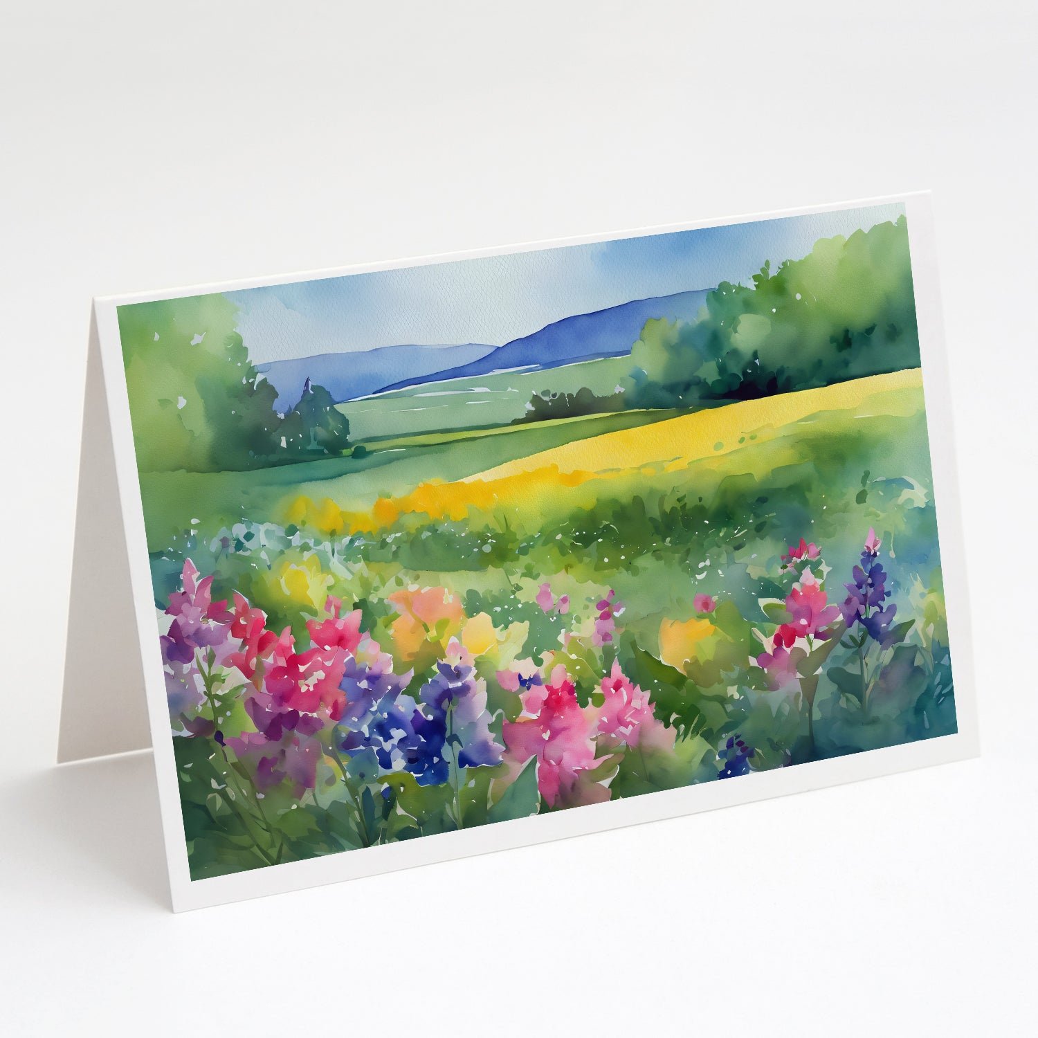 Buy this Massachusetts Mayflowers in Watercolor Greeting Cards and Envelopes Pack of 8