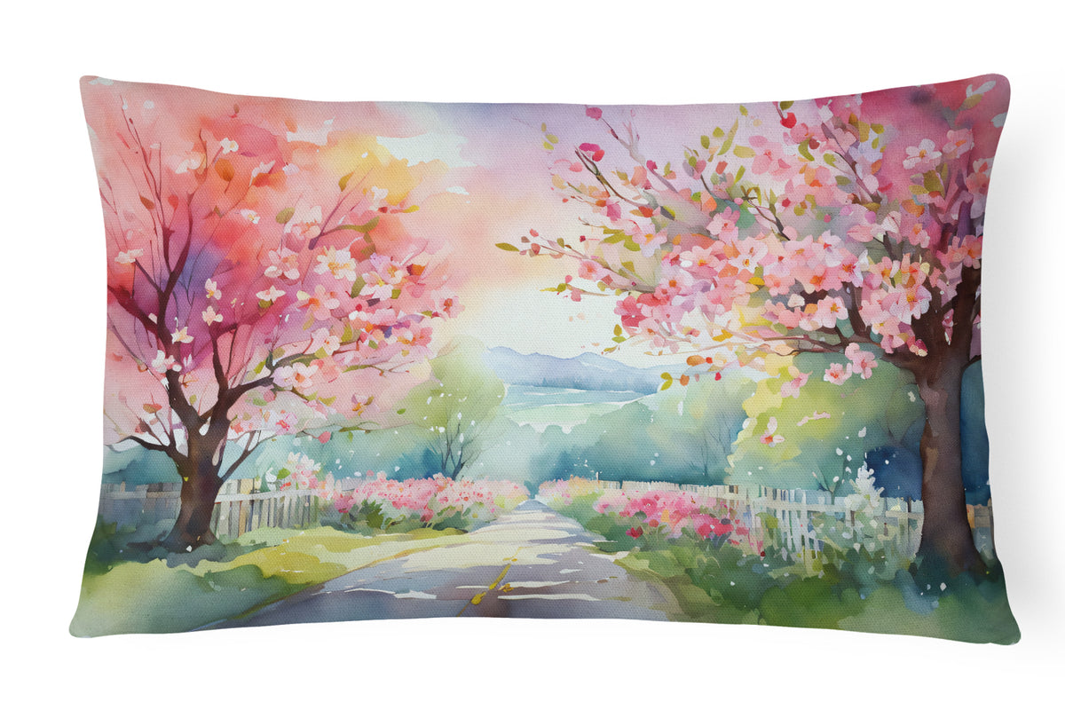 Buy this Michigan Apple Blossoms in Watercolor Fabric Decorative Pillow