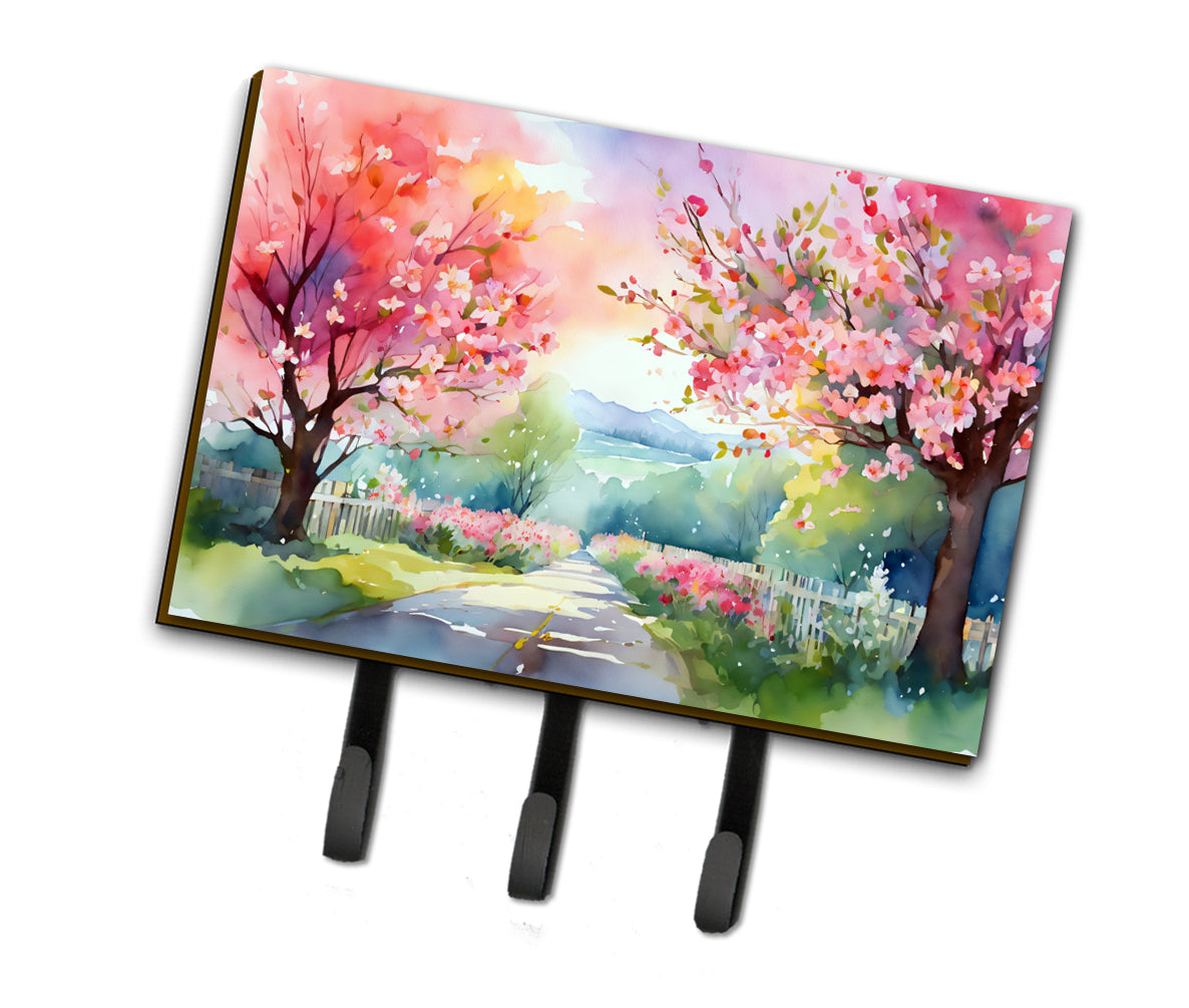 Buy this Michigan Apple Blossoms in Watercolor Leash or Key Holder