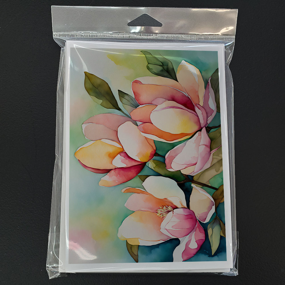 Mississippi Magnolia in Watercolor Greeting Cards and Envelopes Pack of 8