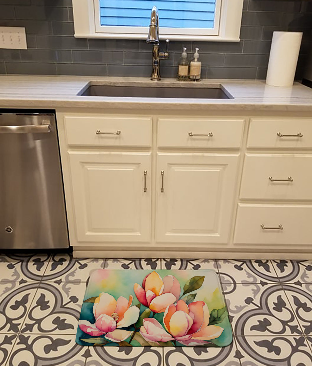 Mississippi Magnolia in Watercolor Memory Foam Kitchen Mat