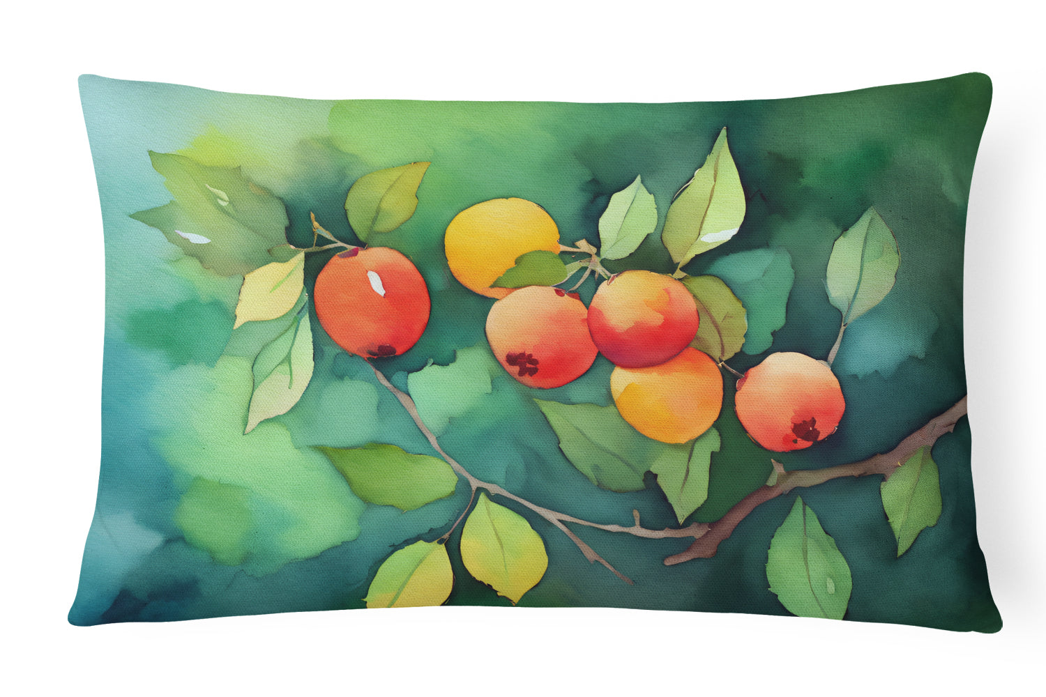 Buy this Missouri Hawthorns in Watercolor Fabric Decorative Pillow